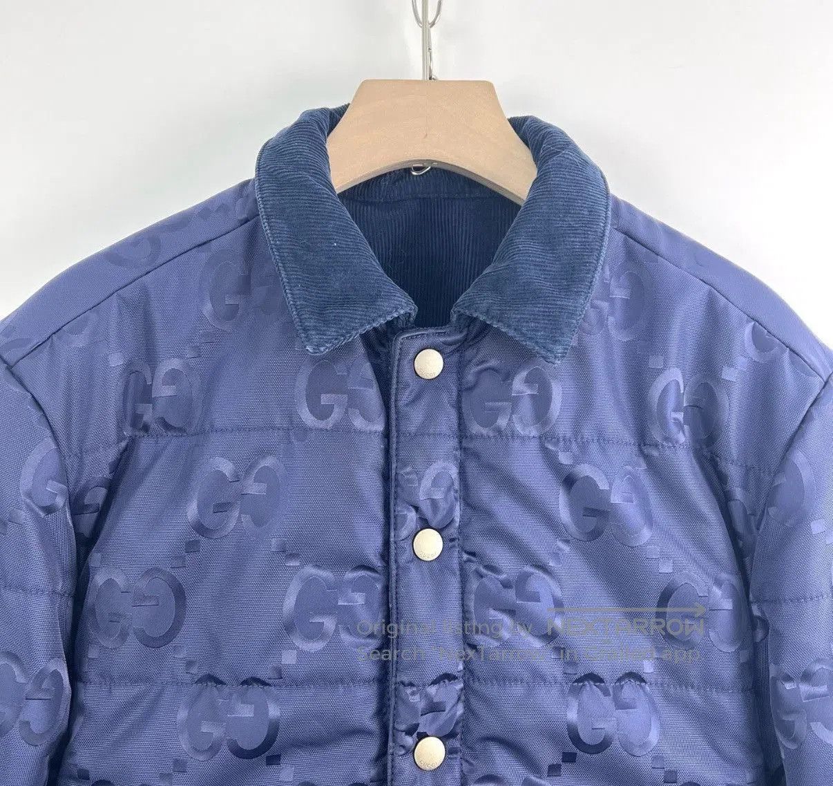 Gucci Blue Corduroy Button-Front Jacket Size S. Size US S / EU 44-46 / 1 - 5 Thumbnail