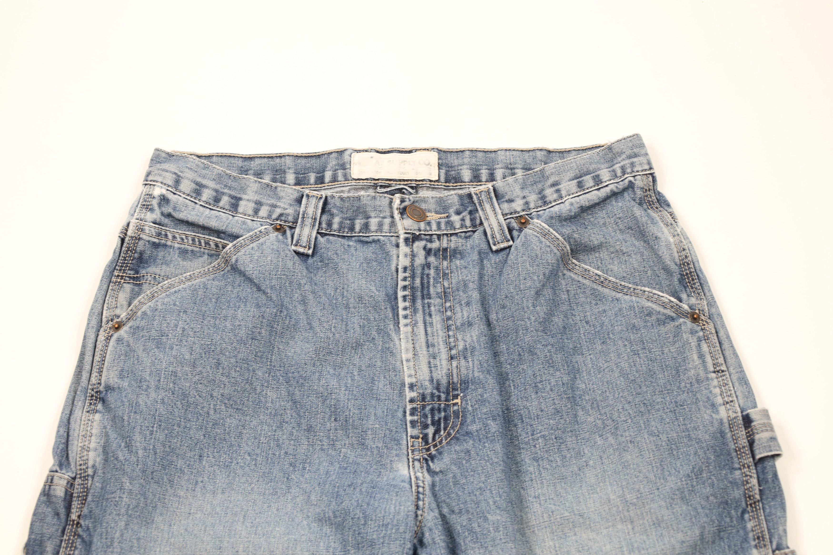 American Eagle Outfitters × Vintage Vintage 90s American Eagle Outfitters Leg Dungaree Jeans Size US 32 / EU 48 - 2 Thumbnail