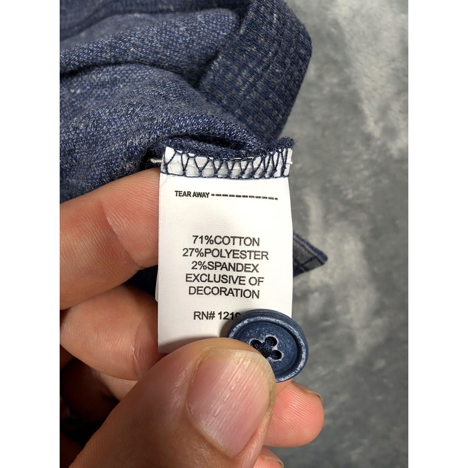 johnnie-O johnnie-O Pullover Mens XL Blue Heather Waffle Knit Button Mock Neck Sweater Size US XL / EU 56 / 4 - 7 Thumbnail
