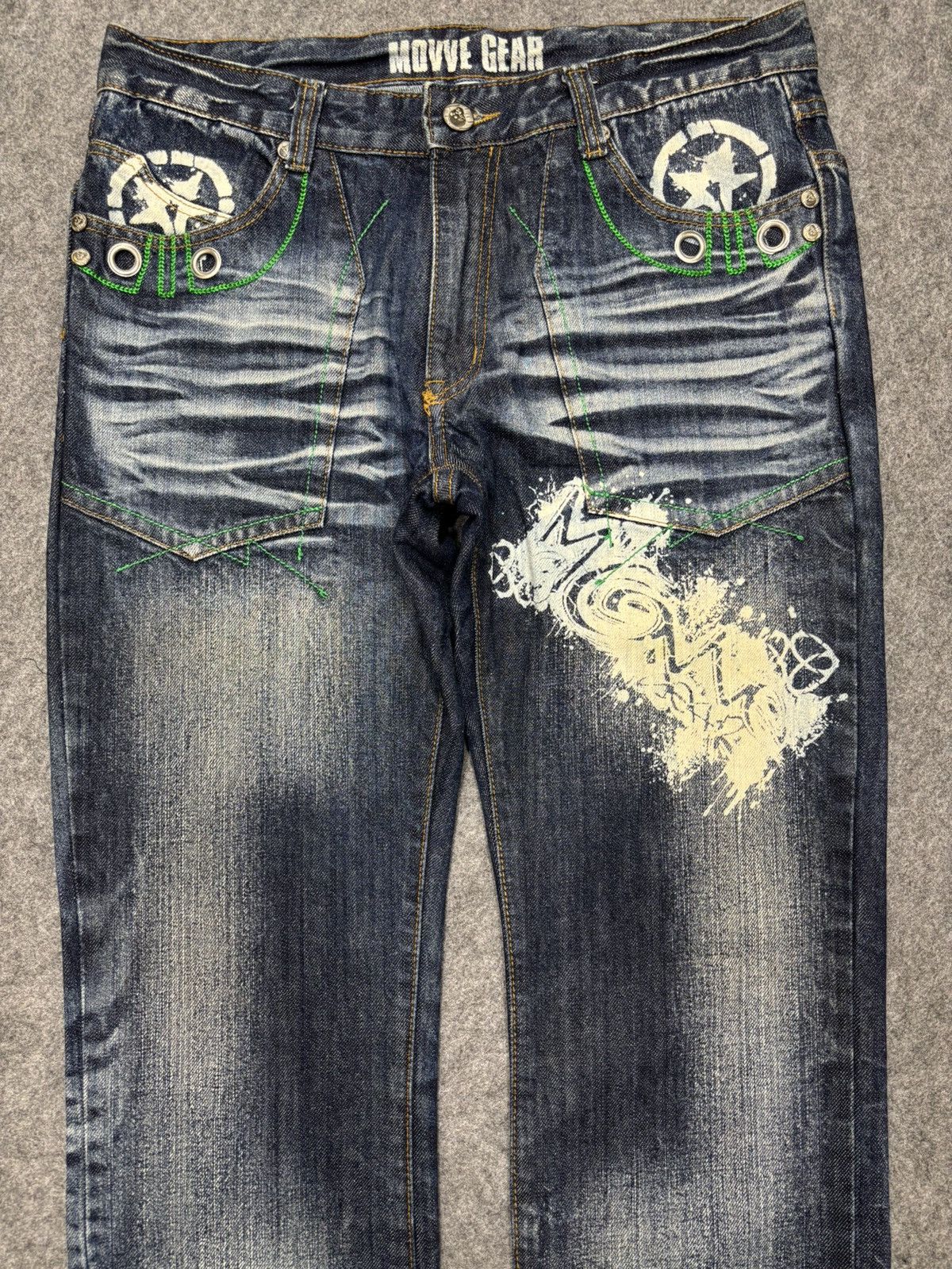 Japanese Brand 💥Insane💥MOVVE GEAR Seditionaries Stone Wash Denim F691 Size US 34 / EU 50 - 3 Thumbnail