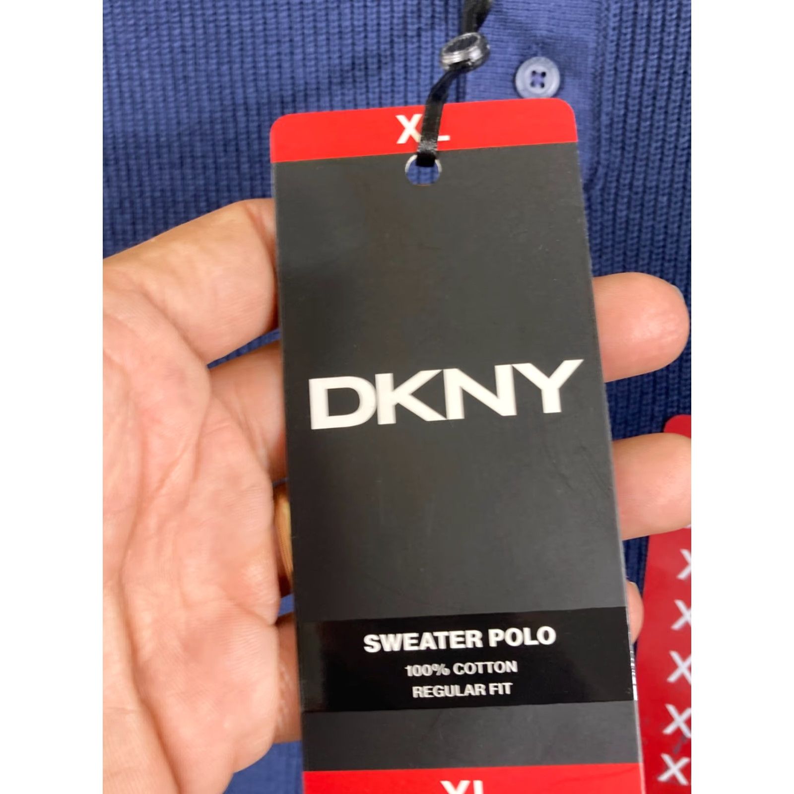 DKNY DKNY Polo Shirt Mens XL Blue 100% Cotton Short Sleeve Ribbed Knit NWT Size US XL / EU 56 / 4 - 6 Thumbnail