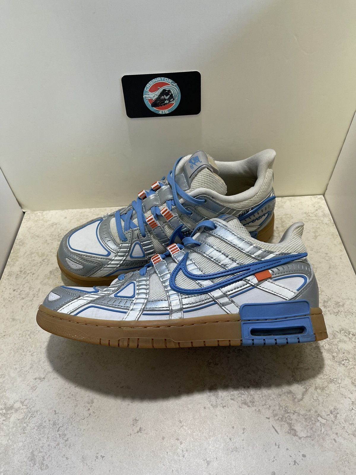 Pre-owned Nike X Off White Size 9 - Nike Air Rubber Dunk X Off-white University Blue Shoes