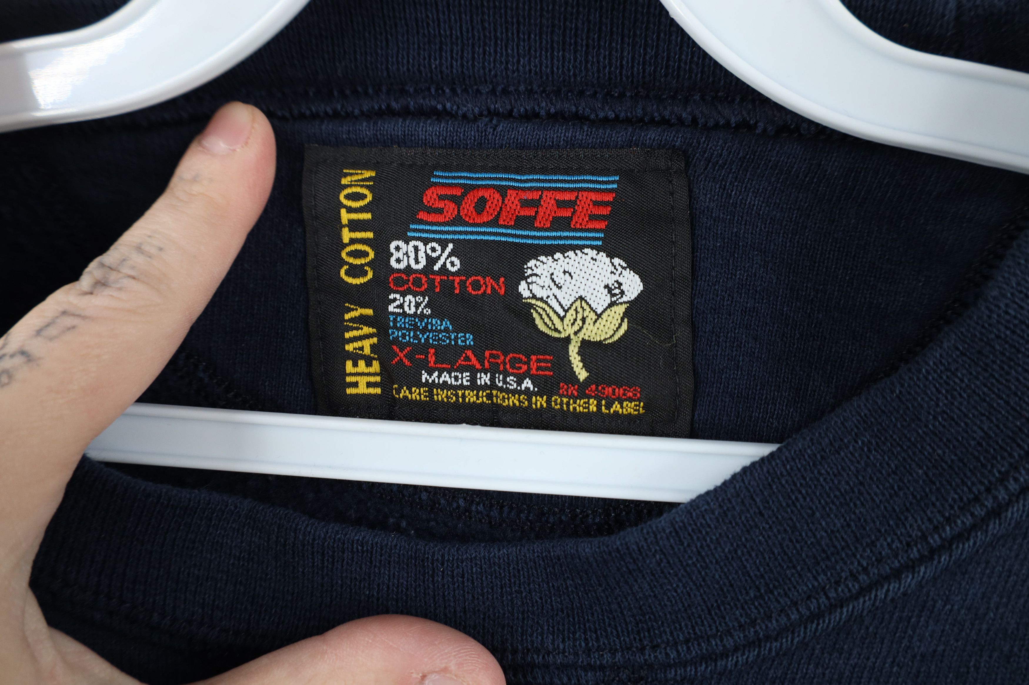 Vintage Vintage 90s Streetwear Crewneck Sweatshirt Navy Blue USA Size US XL / EU 56 / 4 - 4 Thumbnail