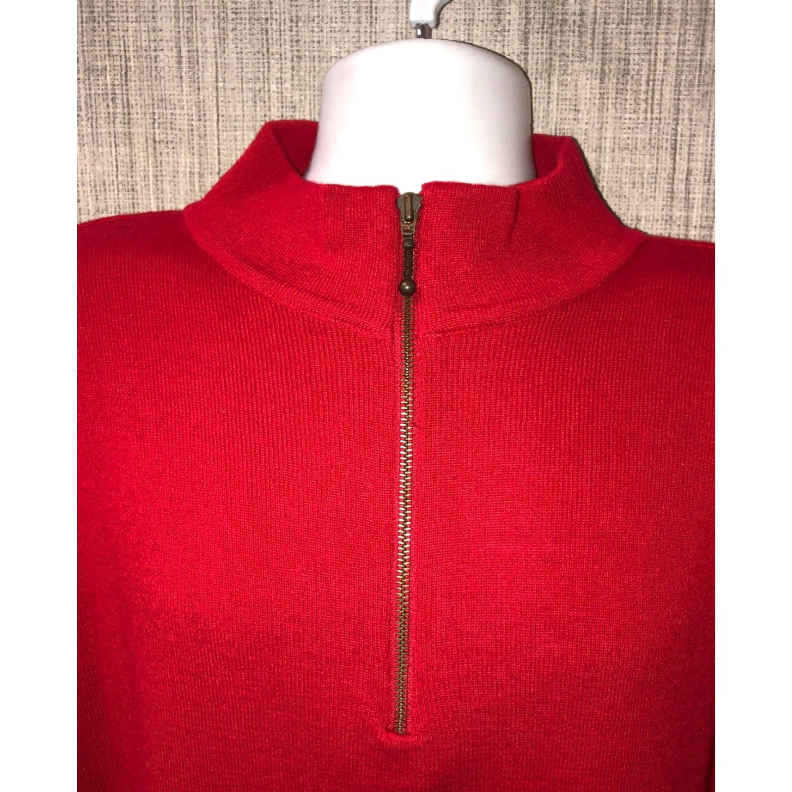 Vintage Vtg Meister Mens Red Wool/Acrylic 1/4 Zip Sweater Size L Size US L / EU 52-54 / 3 - 3 Thumbnail