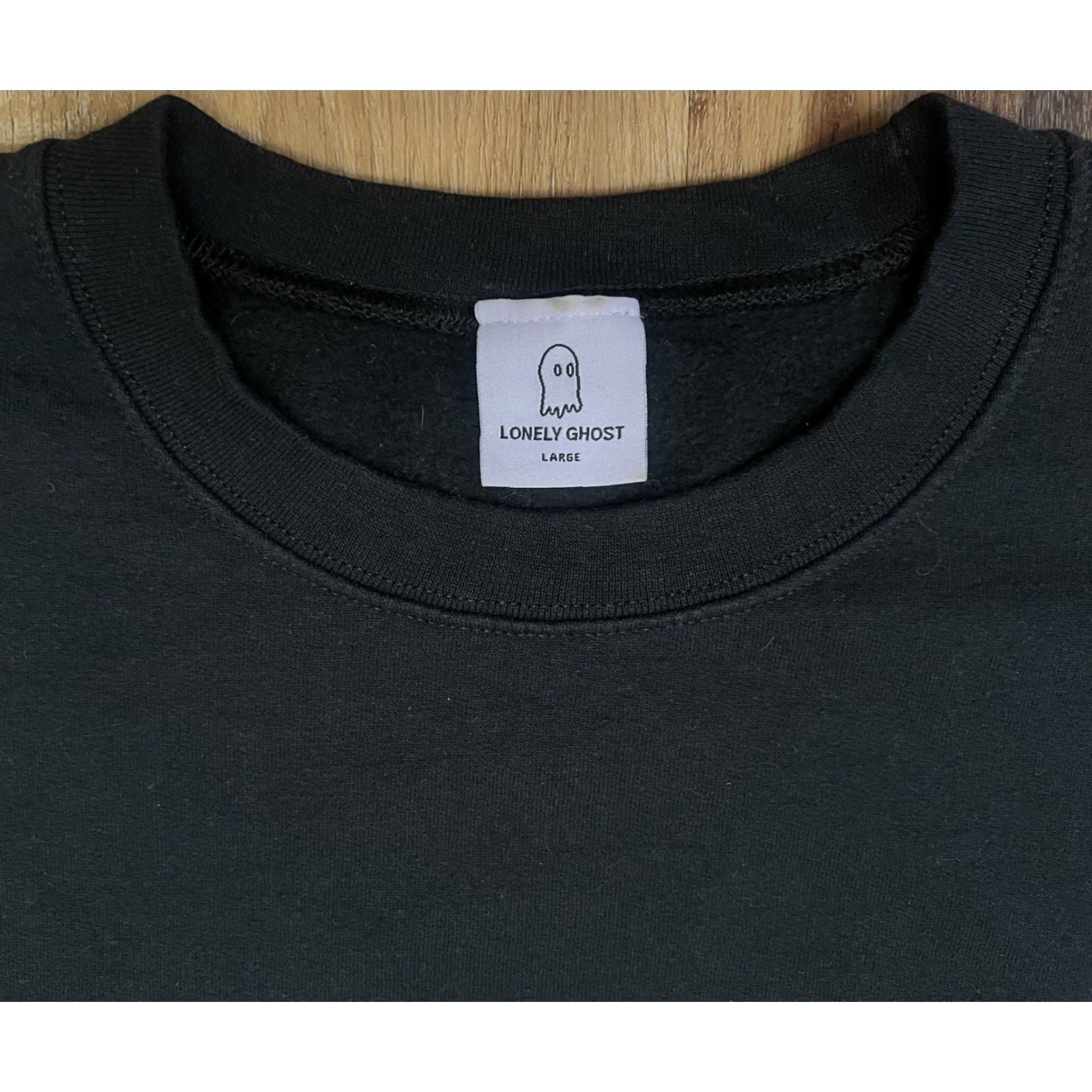 Vintage Ghost Sweatshirt Womens Small Black White Pullover Crew Neck Size S / US 4 / IT 40 - 4 Thumbnail
