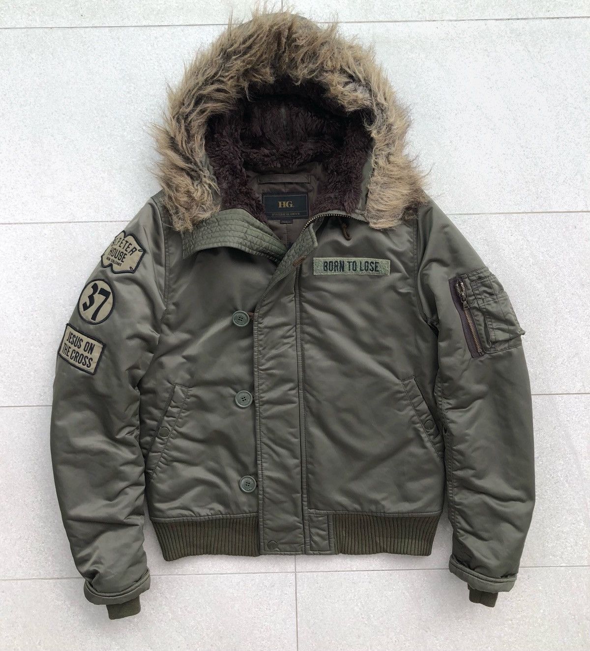 Hysteric Glamour Hysteric Glamour N-2BMilitary Flight Jacket Fur Hoded Jacket Size US M / EU 48-50 / 2 - 2 Thumbnail