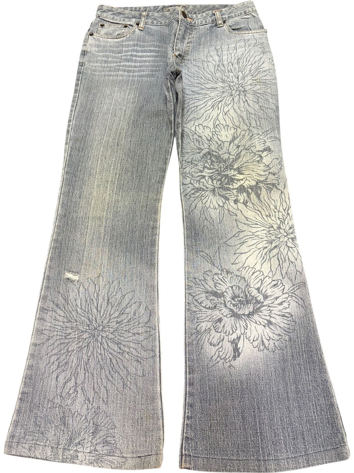 Hysteric Glamour Vintage Japanese Brand Floral Design Flare Jeans Size 29" - 1 Thumbnail