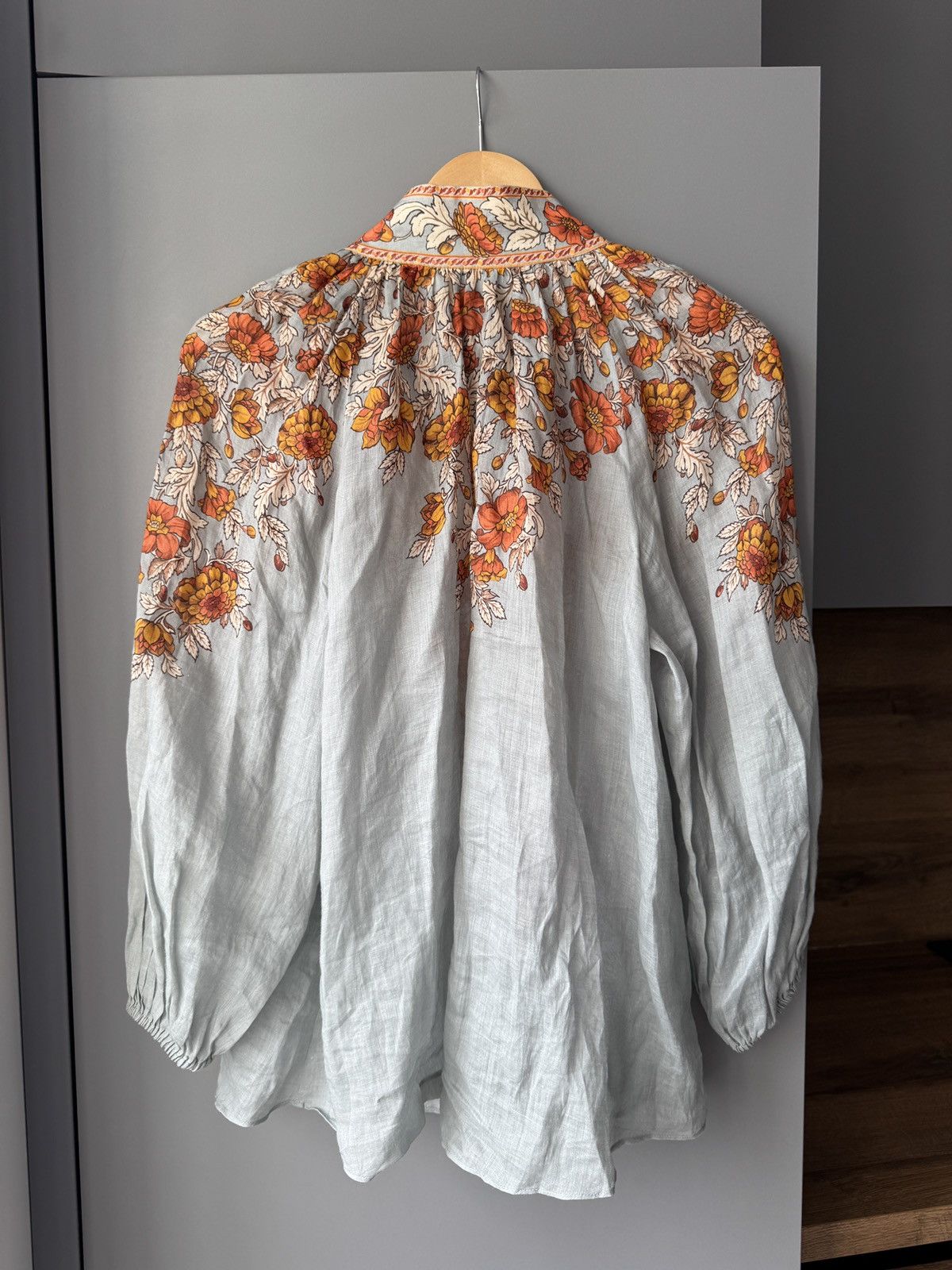 Zimmermann Zimmermann Andie Billow Blouse & Shorts in Dusty Blue Floral Size XS / US 0-2 / IT 36-38 - 8 Thumbnail