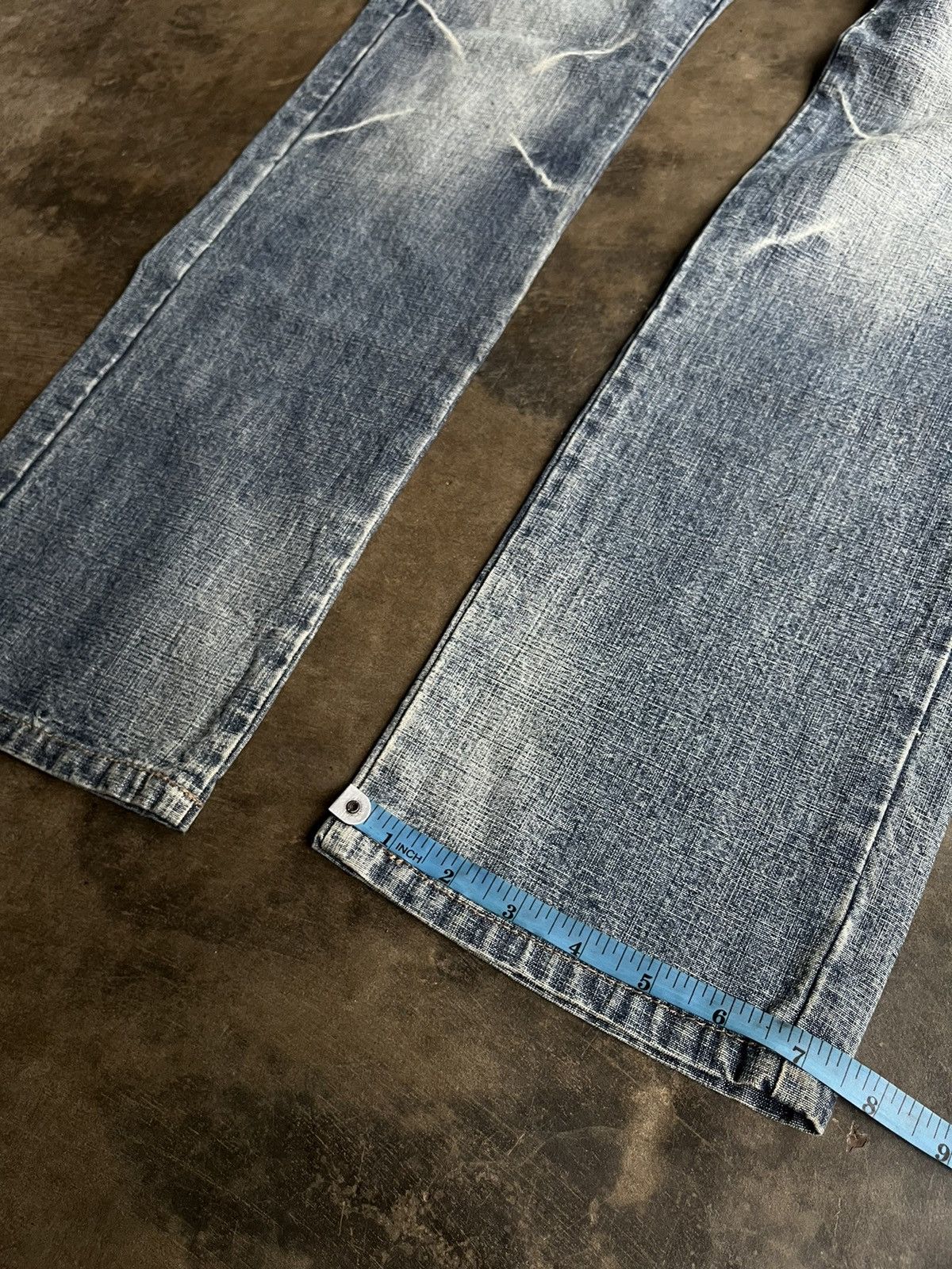 If Six Was Nine 2000s JAPANESE PPFM FADED WASH DENIM FLARE PANTS PUNK STYLE Size US 30 / EU 46 - 15 Thumbnail