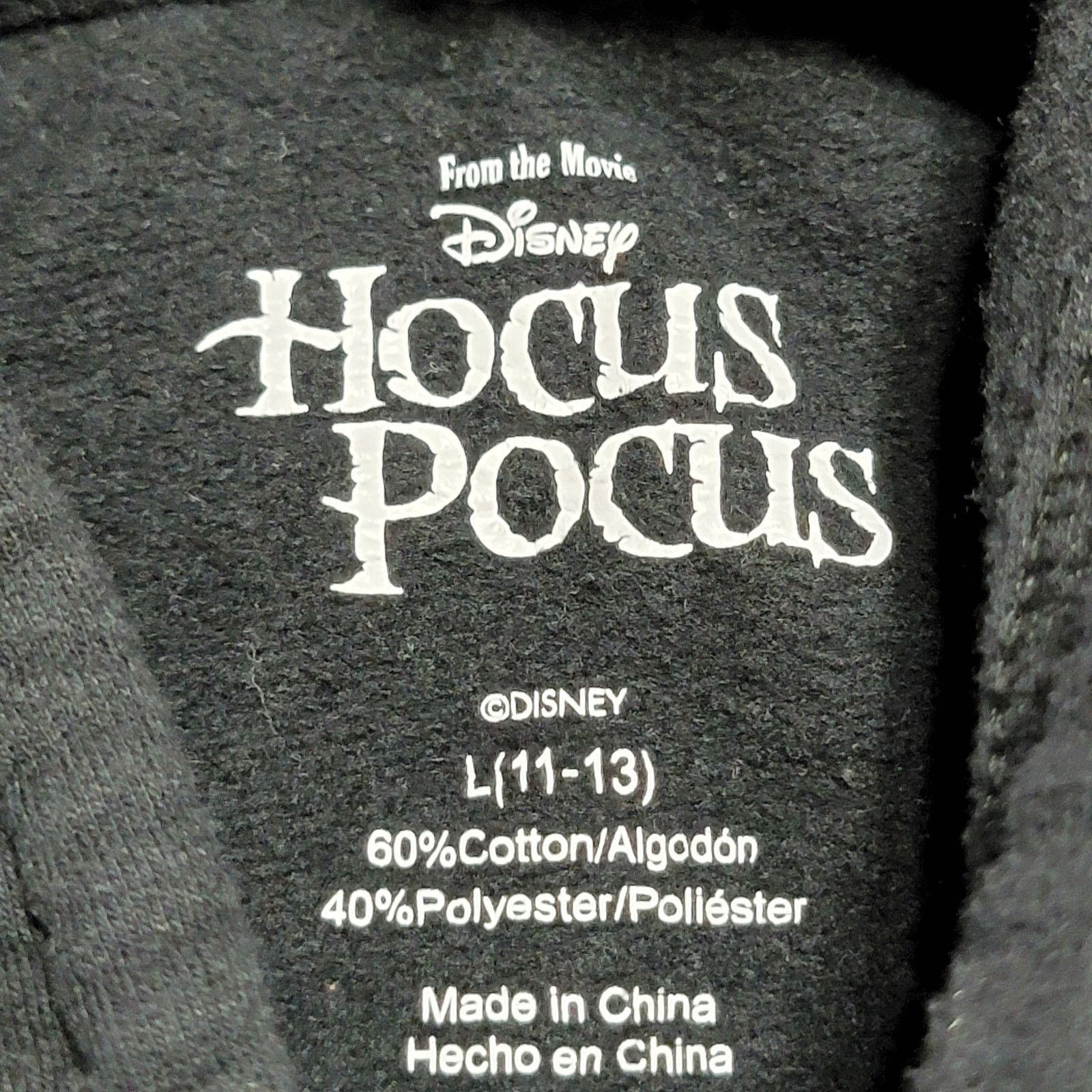 Other Hocus Pocus Black LS Hoodie - Size Large (11-13) Size L / US 10 / IT 46 - 3 Thumbnail
