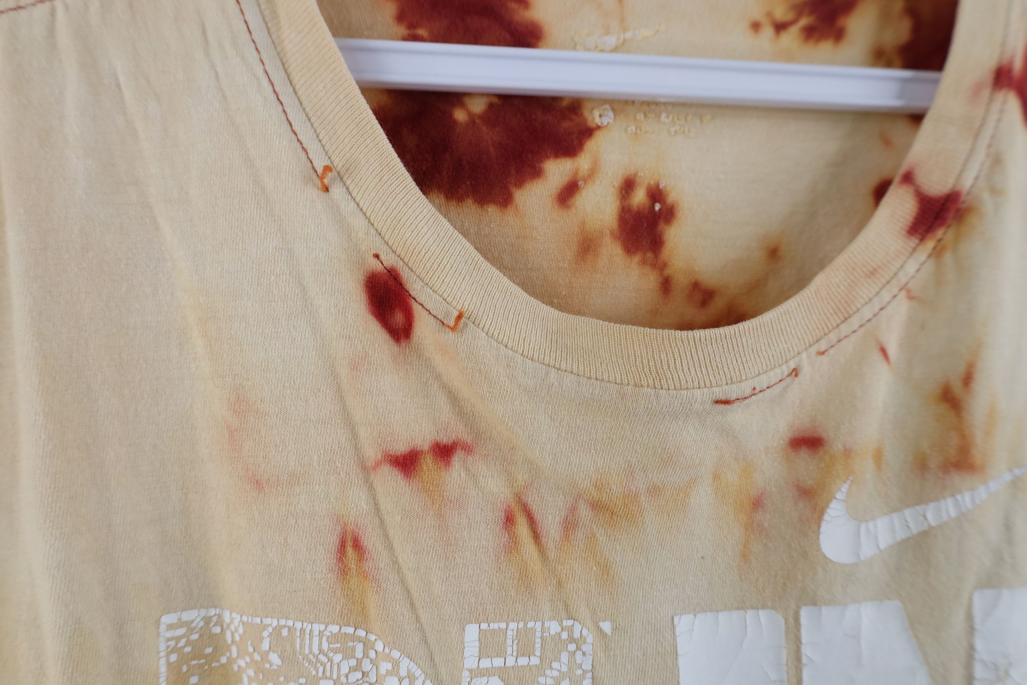 Nike × Vintage Vintage Nike Spell Out Run All Out Acid Wash T-Shirt Size US S / EU 44-46 / 1 - 5 Thumbnail