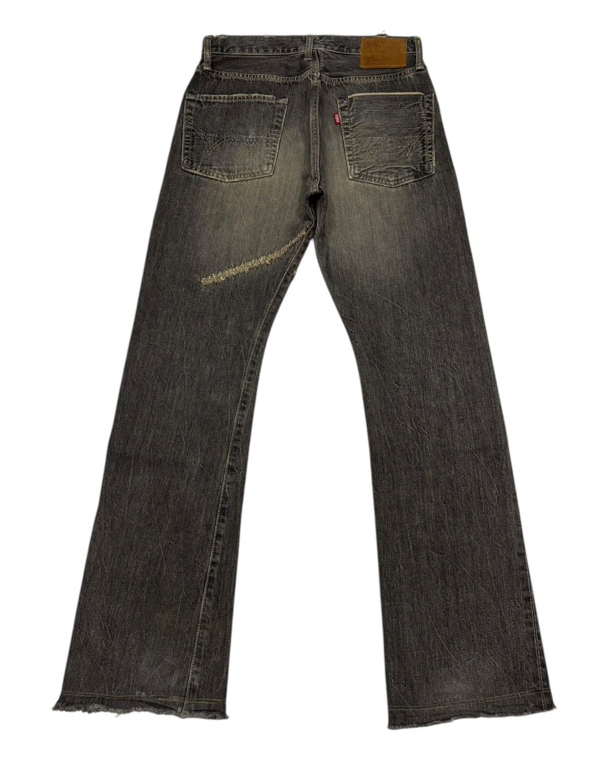 14th Addiction Flare Jeans Edwin 505s Selvedge Mud Wash Flare Denim Jeans Size US 29 - 2 Thumbnail