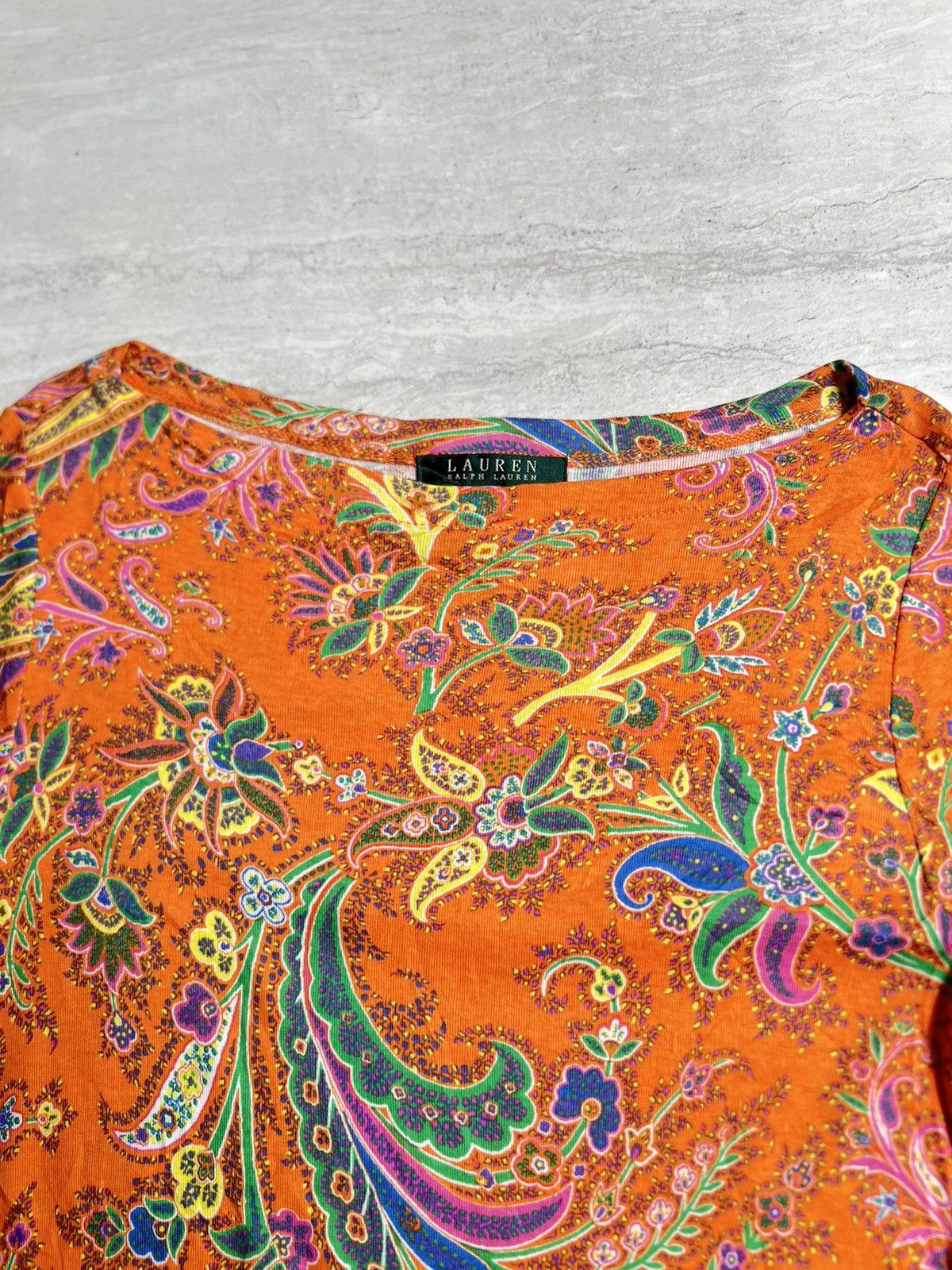 Ralph Lauren RALPH LAUREN Paisley Bandana Motive Orange T-shirt Size US XS / EU 42 / 0 - 4 Thumbnail