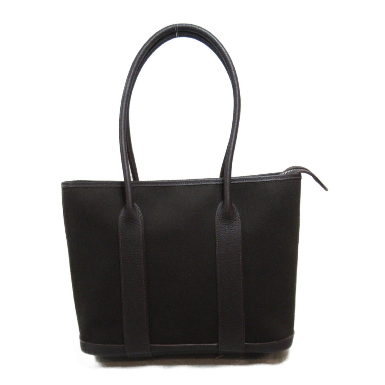 Hermes Hermes Garden Zip Pm Tote Bag Handbag Leather Toile Office Brown Dark Silver Hardware □M Stamp (Manufactured Around 2009) Size ONE SIZE - 1 Thumbnail