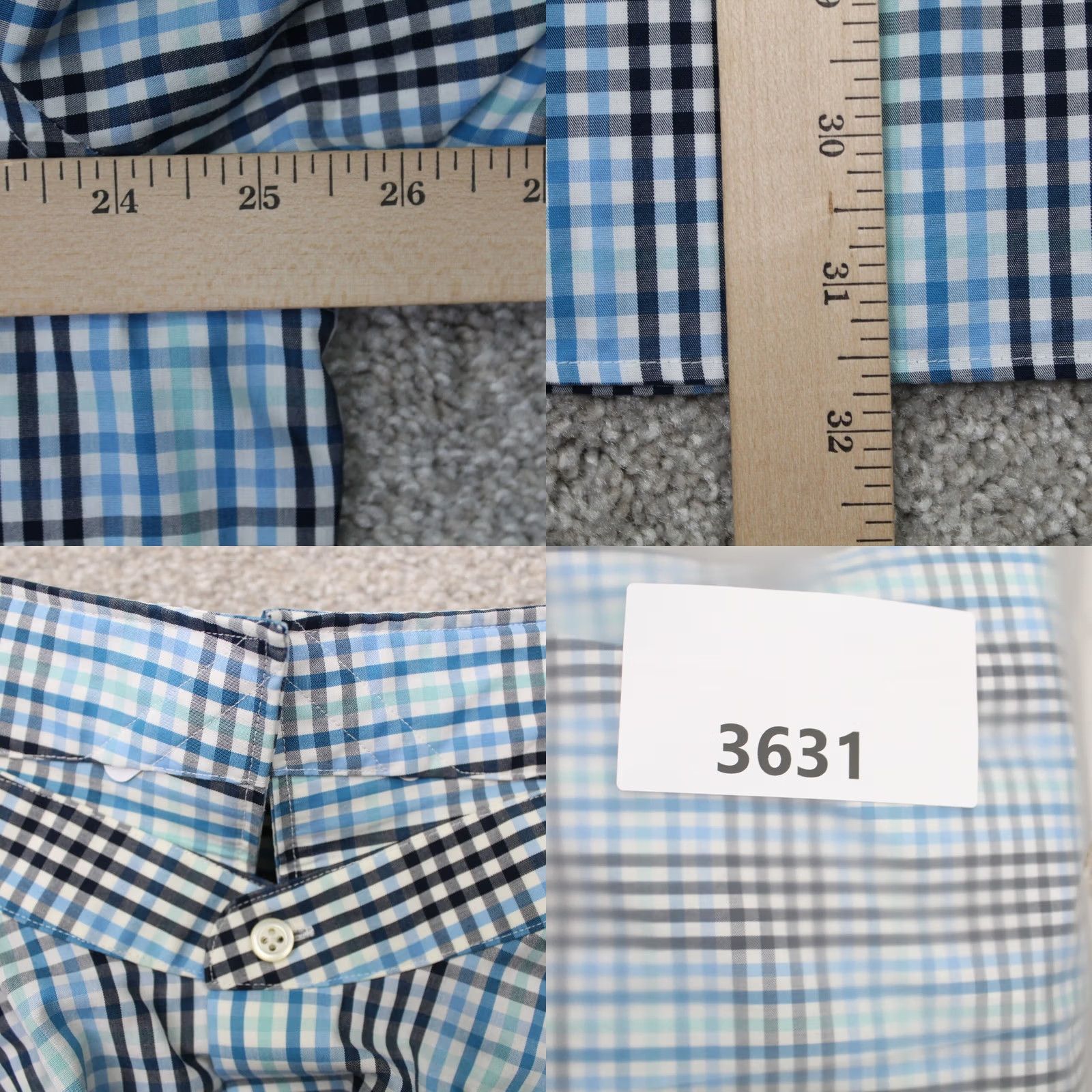 Banana Republic Banana Republic Shirt Mens XL Blue Camden Fit Non-Iron Cotton Long Sleeve Button Up Shirt-Blue White Plaid Size US XL / EU 56 / 4 - 9 Thumbnail