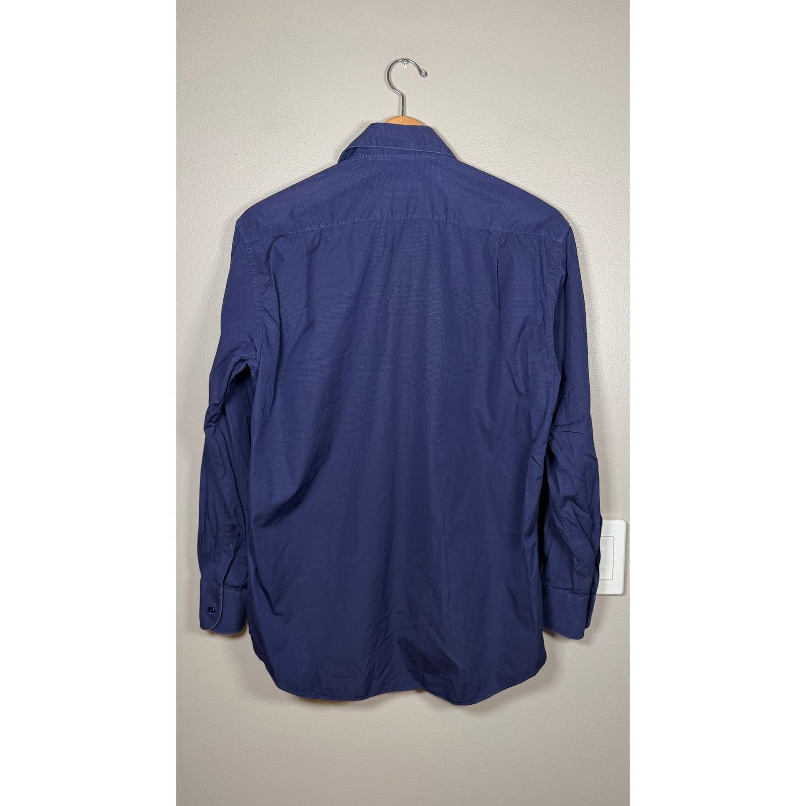 Stefano Ricci Stefano Ricci Textured Cotton Dress Shirt In Navy 46IT/36US Size US S / EU 44-46 / 1 - 3 Thumbnail