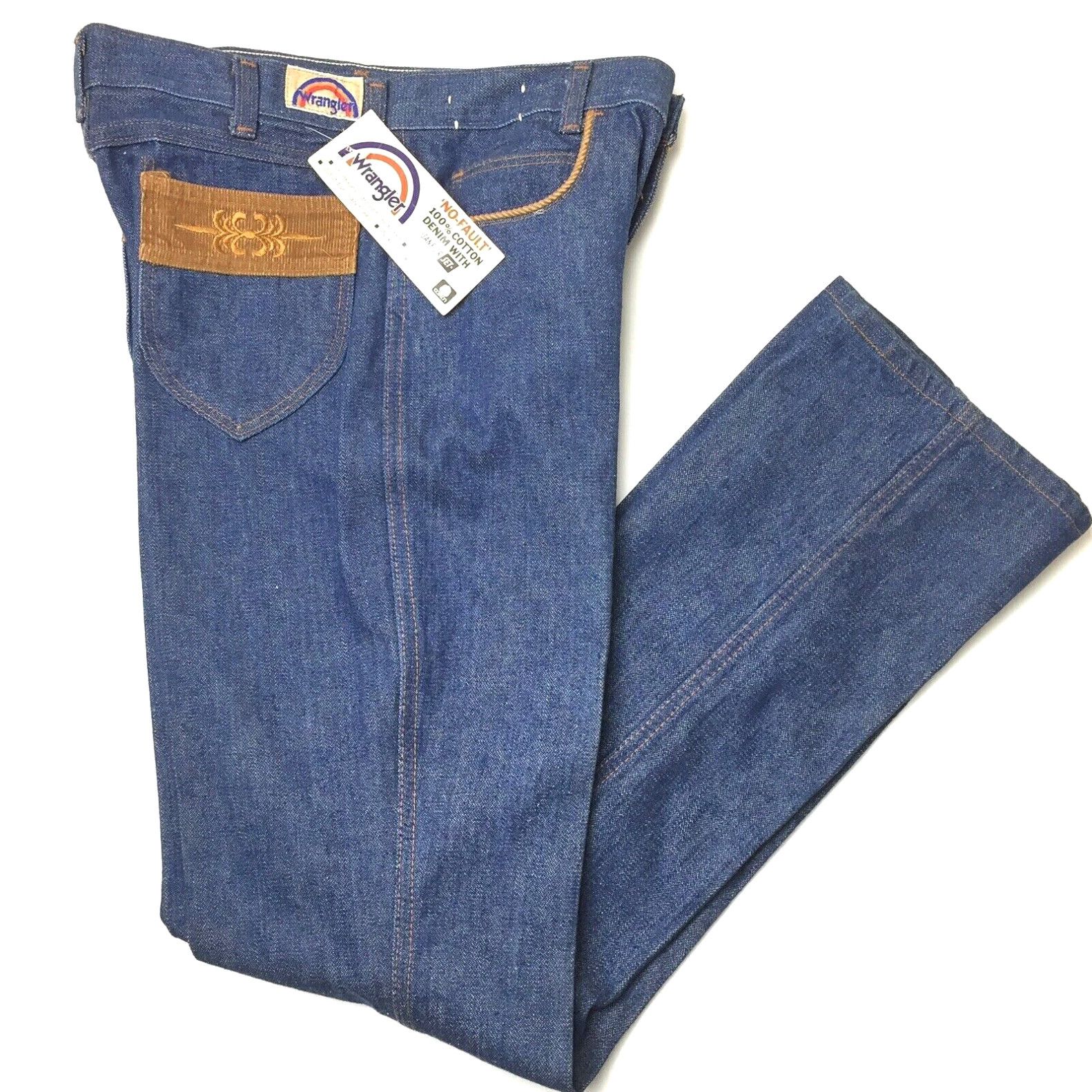 image of Vintage Wrangler Student Jeans No Fault Sanfor Set Corduroy Accent Size 30X34 Us in White, Men's