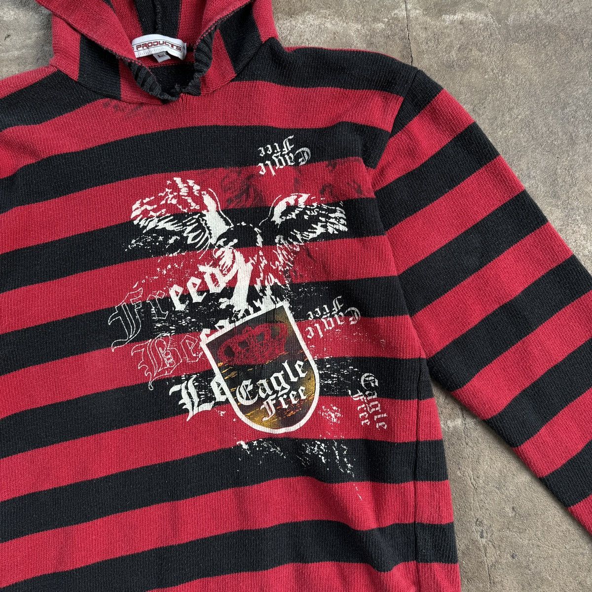 20471120 × Japanese Brand × Seditionaries Vintage Stripe Printed Hooded Sweater Size US M / EU 48-50 / 2 - 3 Thumbnail