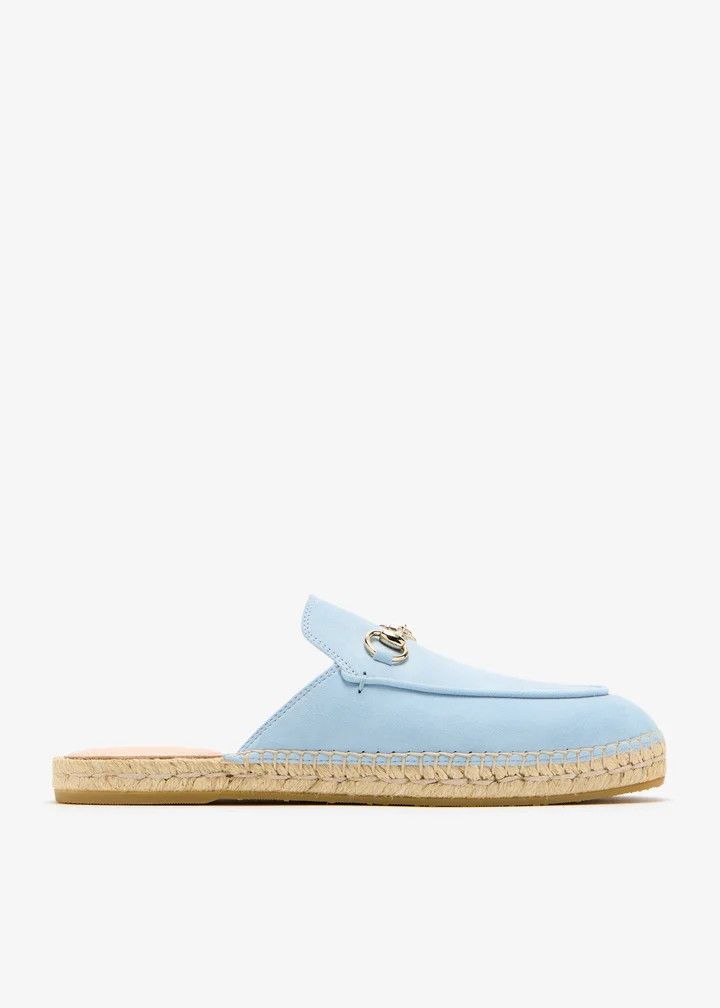 Gucci oc11z0226 Women's Espadrille Mules With Horsebit in Blue Size US 7.5 / IT 37.5 - 1 Thumbnail