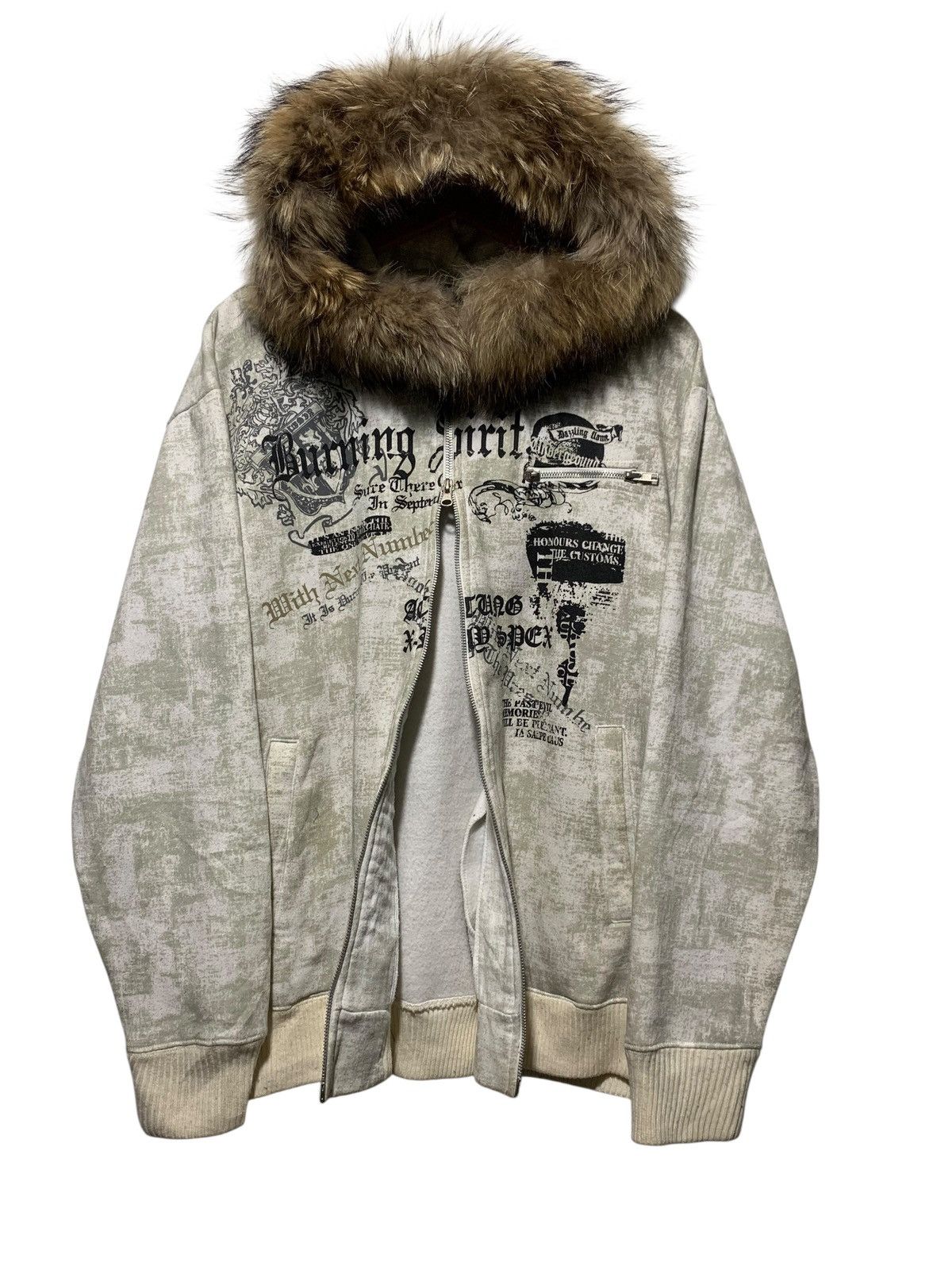 If Six Was Nine Y2k Beaumere burning spirit poem double zip fur hoodie Size US XL / EU 56 / 4 - 2 Thumbnail