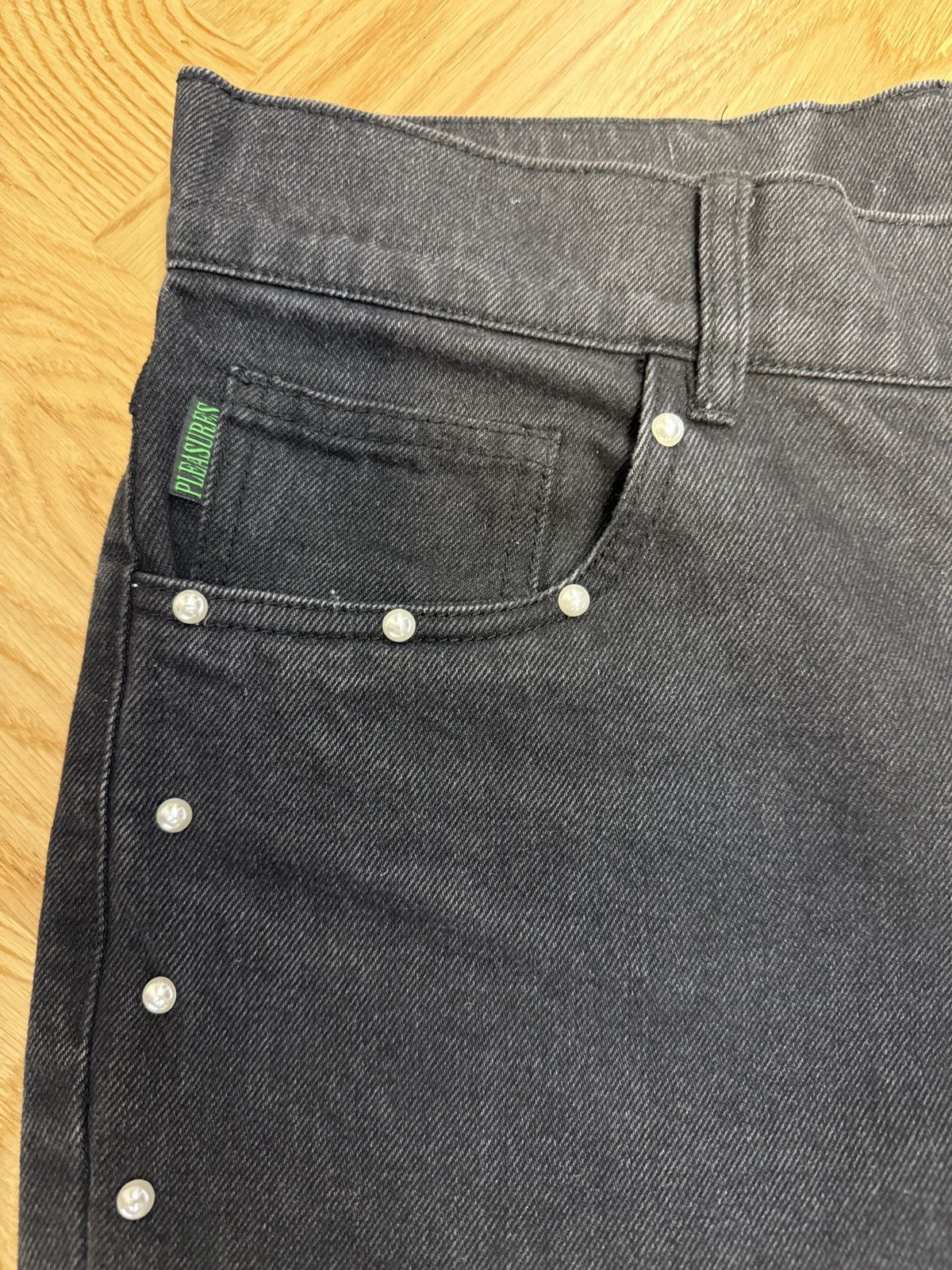 Pleasures Pleasures Bling 5 Pocket Black Denim Size US 32 / EU 48 - 4 Thumbnail