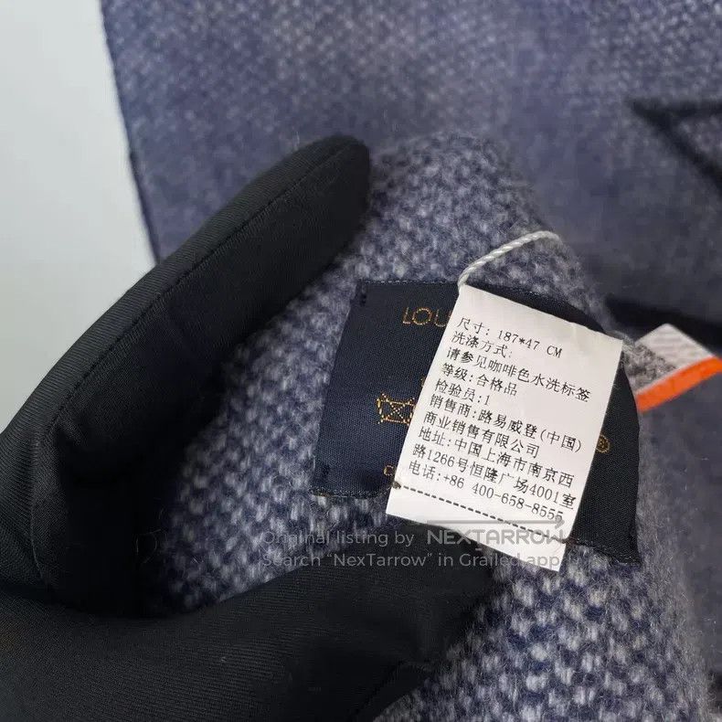 Louis Vuitton Louis Vuitton Blue and black printed cashmere double tasse Size ONE SIZE - 9 Thumbnail