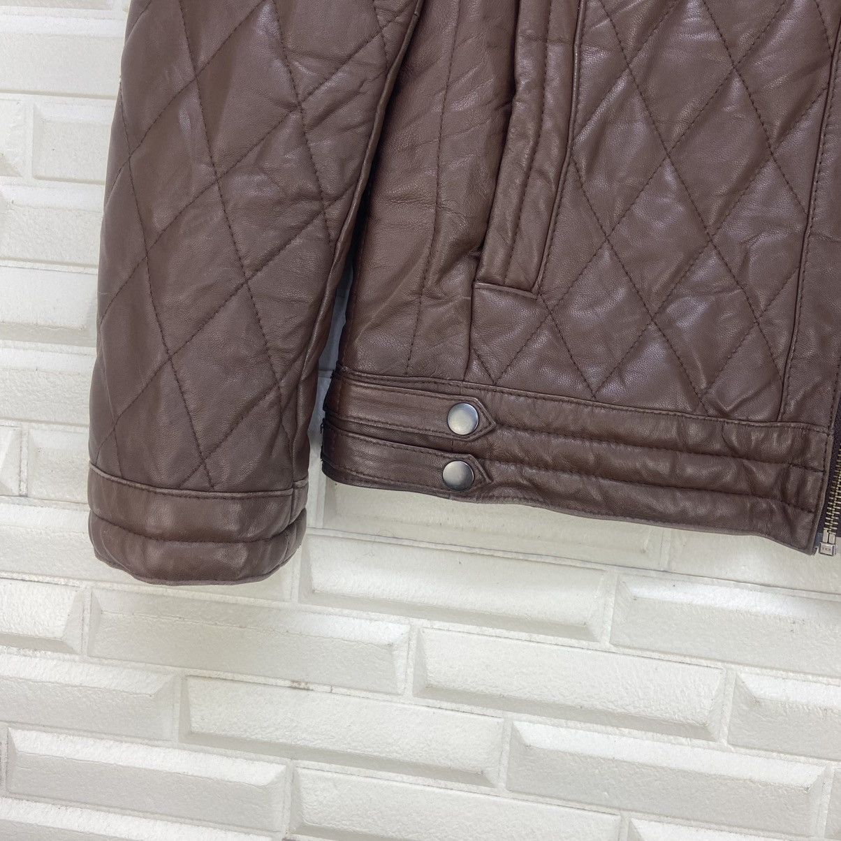 Genuine Leather × Japanese Brand Good Day Sheepskin Quilted Biker Racing Leather Jacket Size US S / EU 44-46 / 1 - 4 Thumbnail