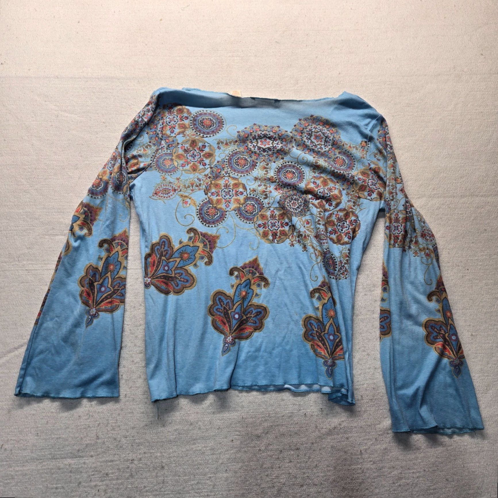 Vintage Riders Shirt Adult Women XL Blue Floral Casual T-Shirt, Short Sleeve, Cotton Blend, 100% Cotton, Women's XL, Floral Pattern, Casual Everyday Wear Size XL / US 12-14 / IT 48-50 - 7 Thumbnail