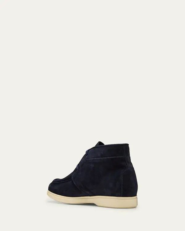 Salvatore Ferragamo o1s1rm0126 Cervia Gancio Suede Chukka Boots in Blue Size US 12 / EU 45 - 2 Thumbnail