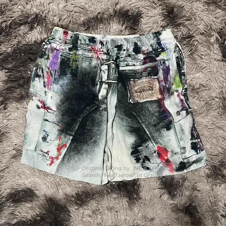 Acne Studios Acne Studios Hand-painted Tie-dye Distressed Five-inch Sho Size US 34 / EU 50 - 2 Thumbnail