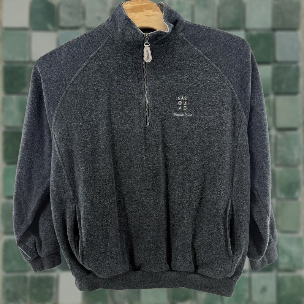 Vintage VTG Straight Down Sweatshirt XL Gray Fleece Pullover 1/2 Zip Mens USA Size US XL / EU 56 / 4 - 1 Thumbnail