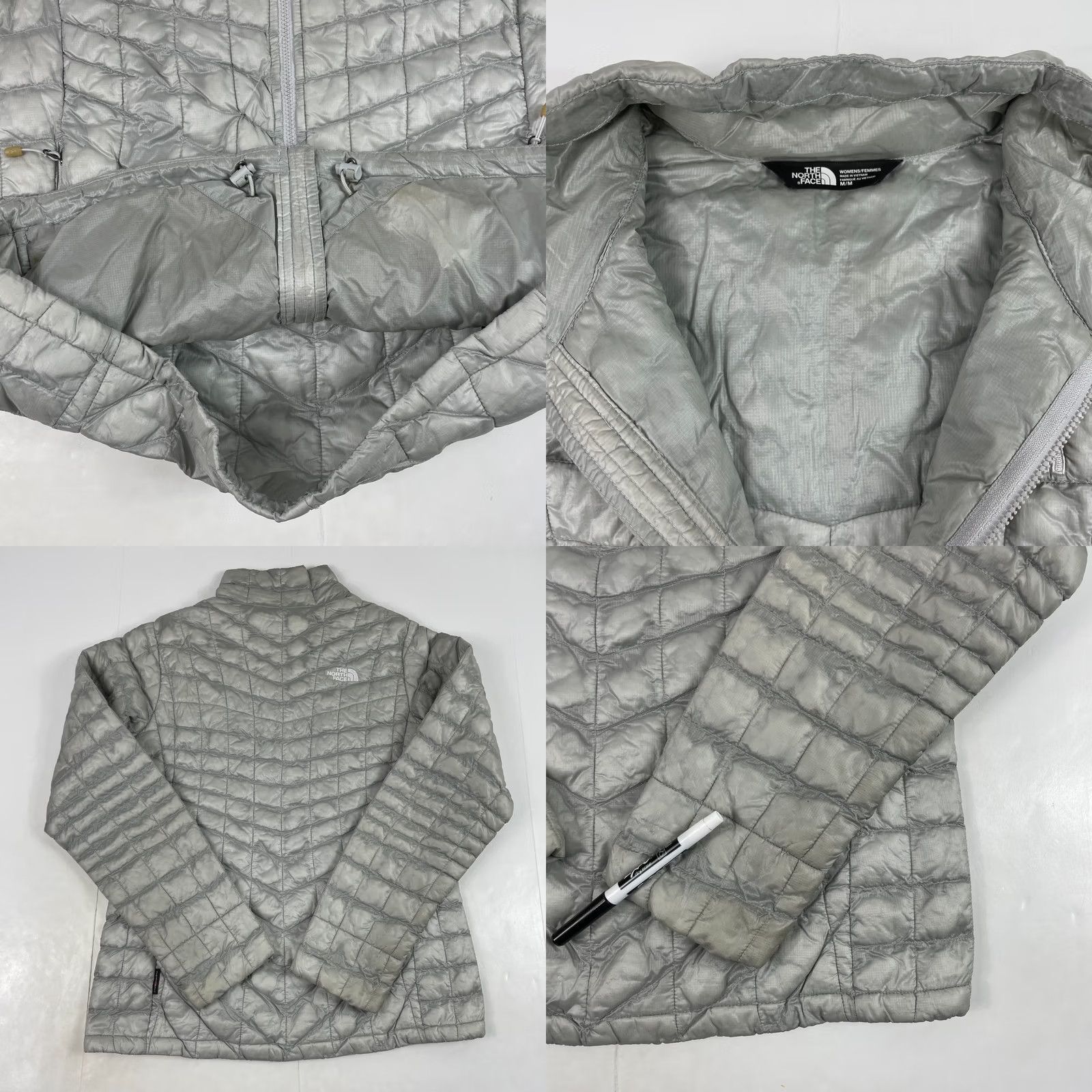 The North Face The North Face Womens Medium Gray Thermoball Puffer Jacket Size M / US 6-8 / IT 42-44 - 8 Thumbnail
