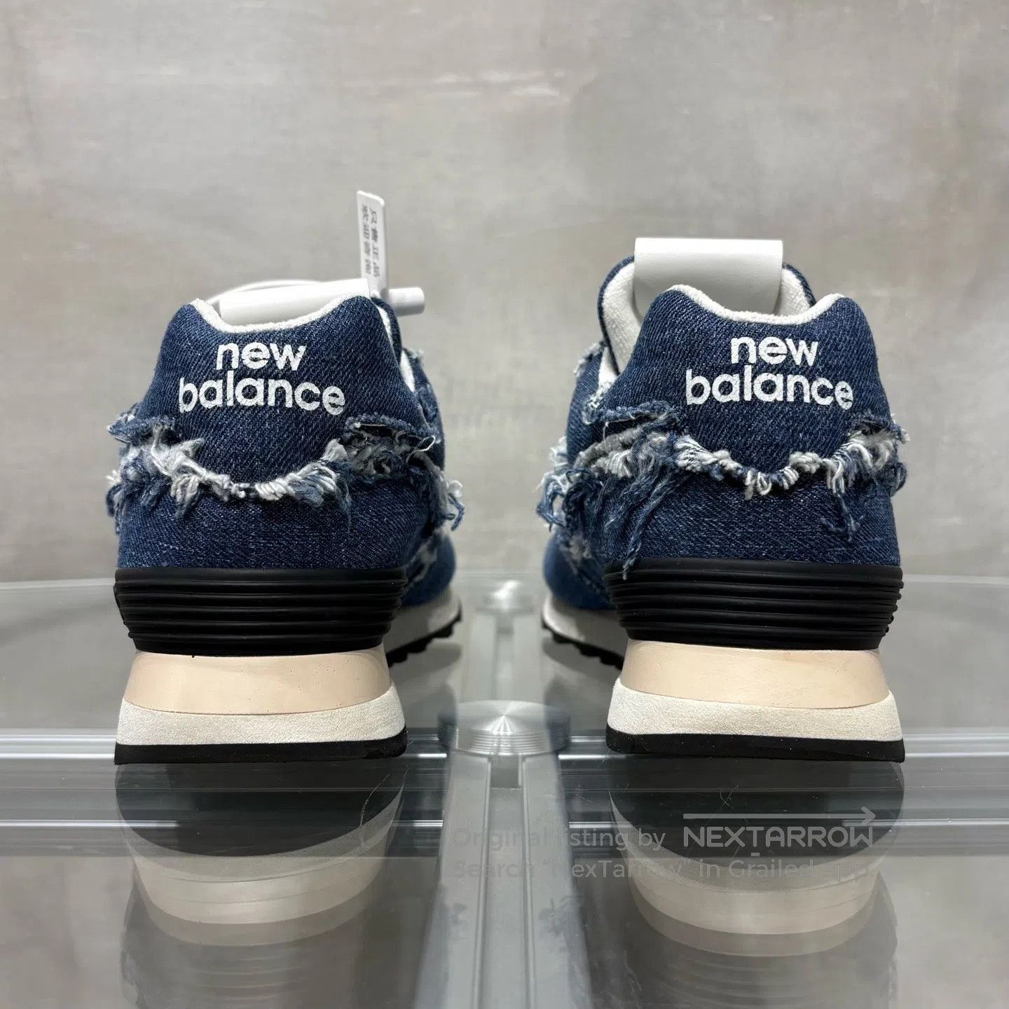 Miu Miu Miu Miu X NB 574 Blue Damaged Jeans Sports Shoes Size US 6 / IT 36 - 6 Thumbnail