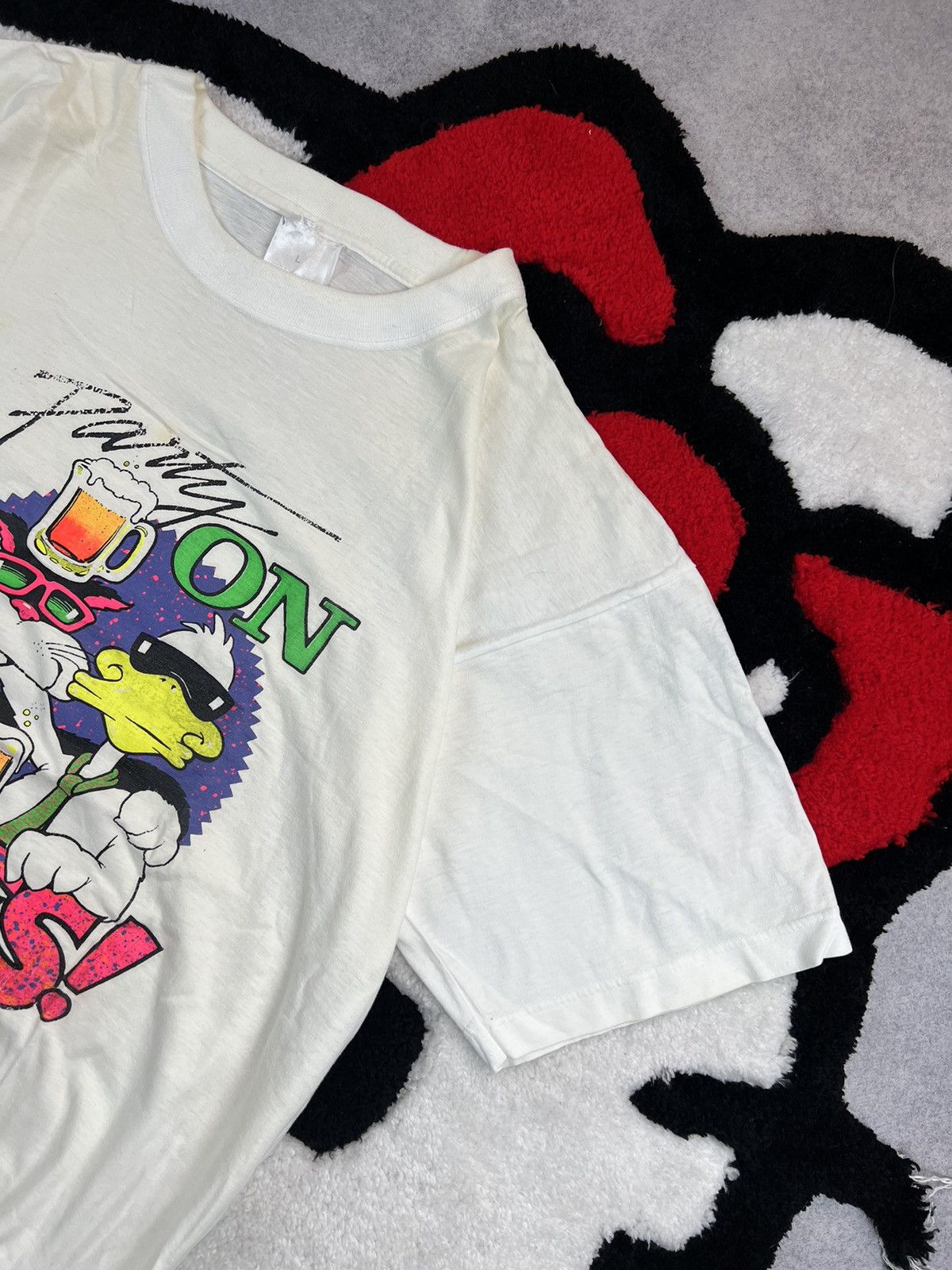 Vintage Vintage 1990 Party On Dude Beer Faded Humor Y2K Tee Shirt Size US L / EU 52-54 / 3 - 8 Thumbnail