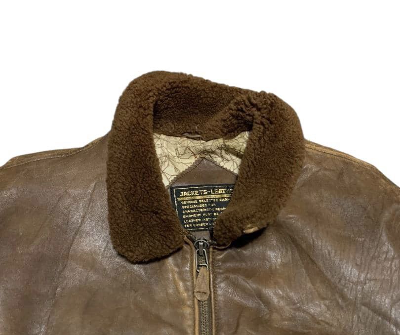 Vintage Vintage Military Leather Bomber Jacket Size US L / EU 52-54 / 3 - 8 Thumbnail