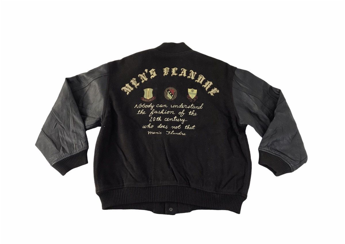 image of Men’S Flandre Varsity Jacket Leather Quilted Padded Inner in Brown, Men's (Size Medium)