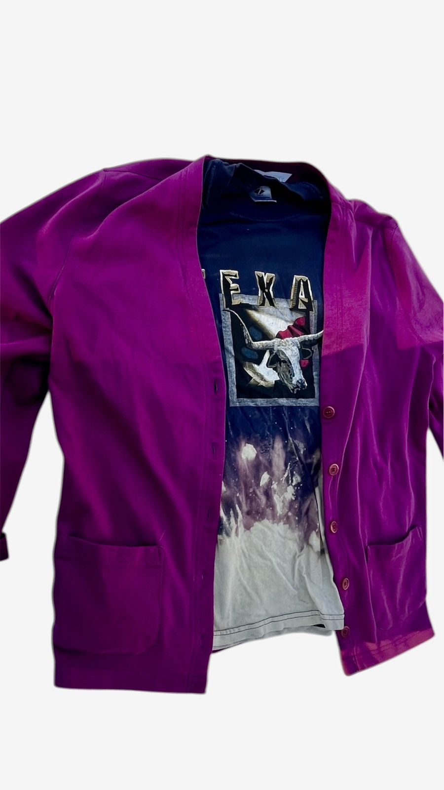 Lands' End Vintage Magenta Lands End Cardigan W Vintage TXS Splash Tee Size US M / EU 48-50 / 2 - 1 Thumbnail