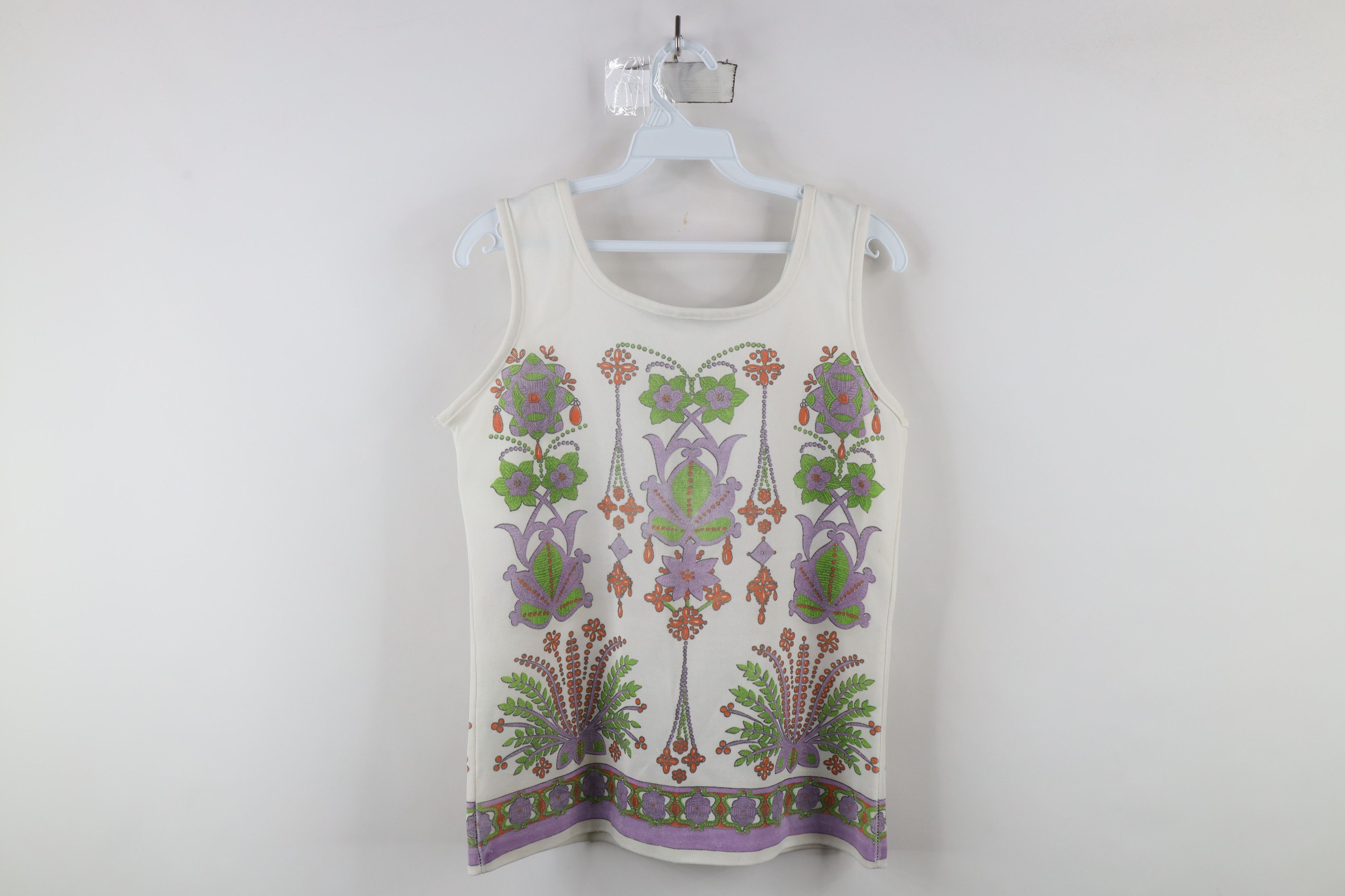 Vintage Vintage 60s 70s Mid Century Modern MCM Flower Knit Tank Top Size M / US 6-8 / IT 42-44 - 10 Thumbnail