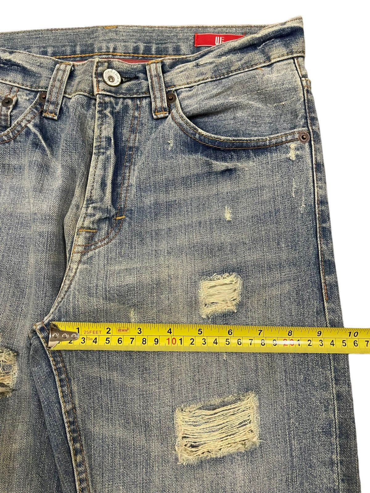 14th Addiction Vintage Japanese Brand Blue Wash Style Distressed Jeans Size US 31 - 14 Thumbnail