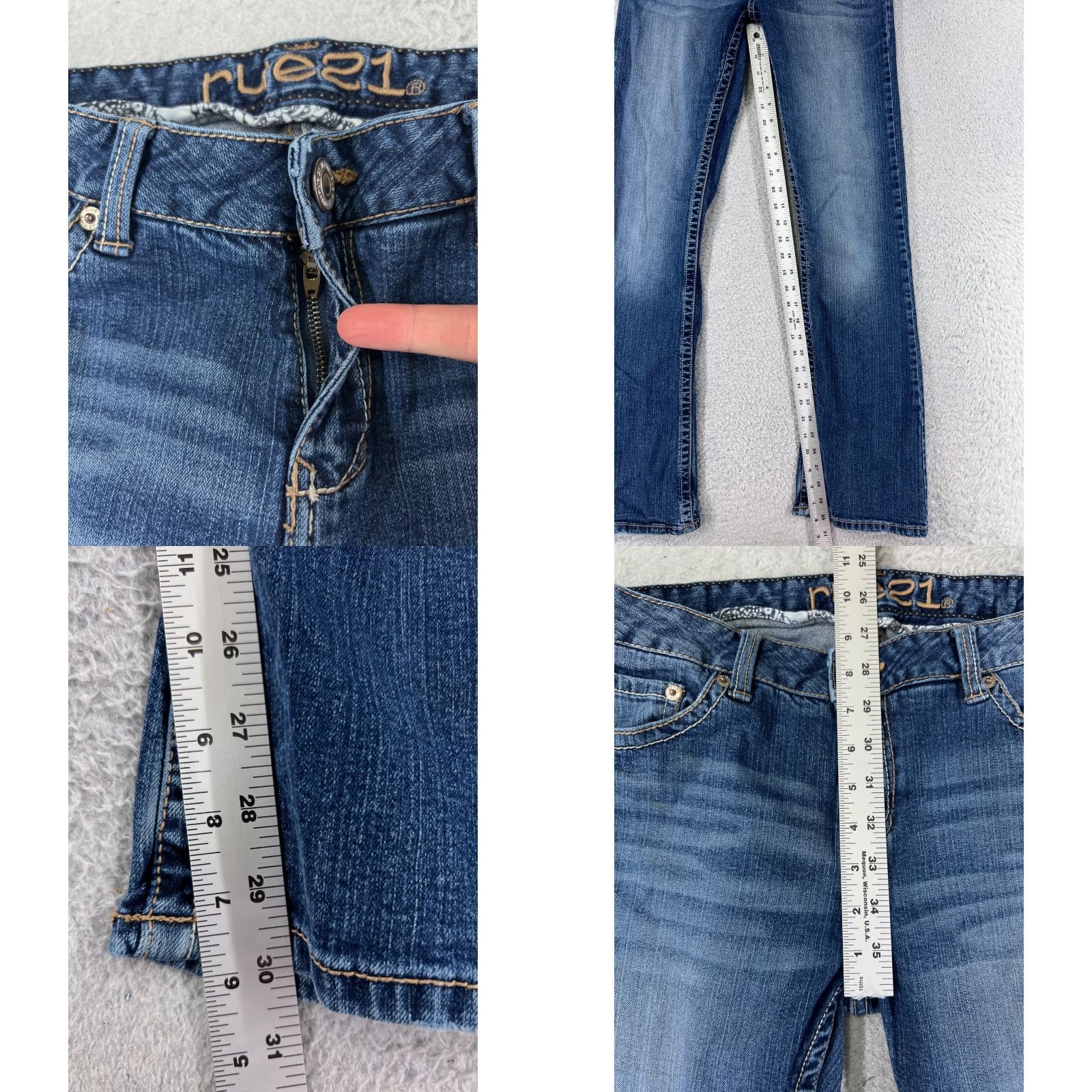 Vintage Rue 27 Blue Denim Jeans Mid Rise Boot Medium Wash Cotton Blend Women's Jeans Rue 27 Blue Denim Bootcut 5-Pocket Girls? Size 27" / US 4 / IT 40 - 8 Thumbnail