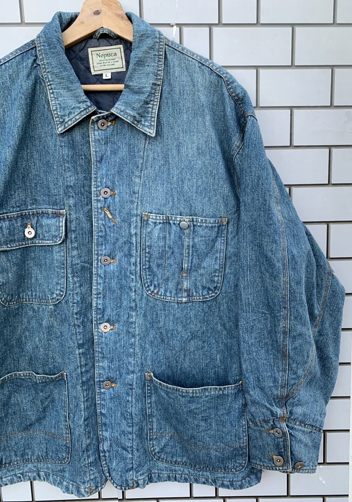 Indigo × Japanese Brand × Vintage Vintage Japanese Brand Nepuca Workwear Denim Jacket Size US L / EU 52-54 / 3 - 9 Thumbnail