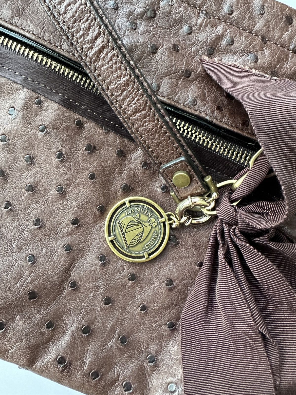 Lanvin Lanvin Amalia Ostrich Handbag Brown Retail $6000 Excellent Size ONE SIZE - 14 Thumbnail