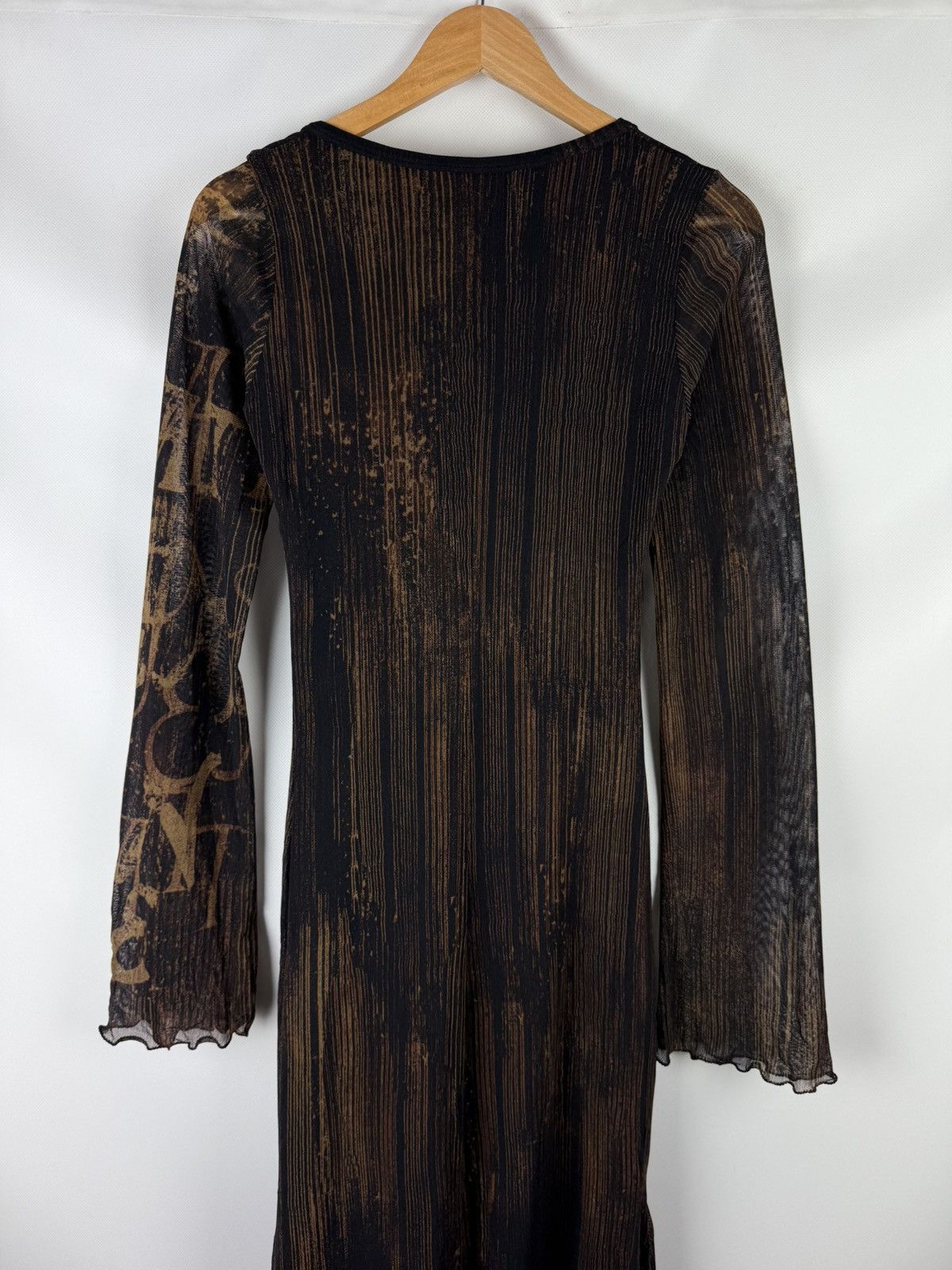 Other Legatte Jeans Mesh Y2K Long Sleeve Overprinted Maxi Dress Size L / US 10 / IT 46 - 14 Thumbnail