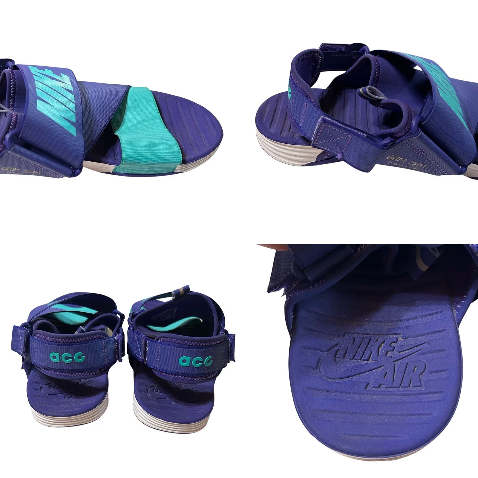 Nike Nike ACG Air Deschutz Sandals Women's 9 Purple & Teal Nylon Rubber Neoprene Hook & Loop Slip-On Casual Outdoor Sports Size US 9 / IT 39 - 10 Thumbnail