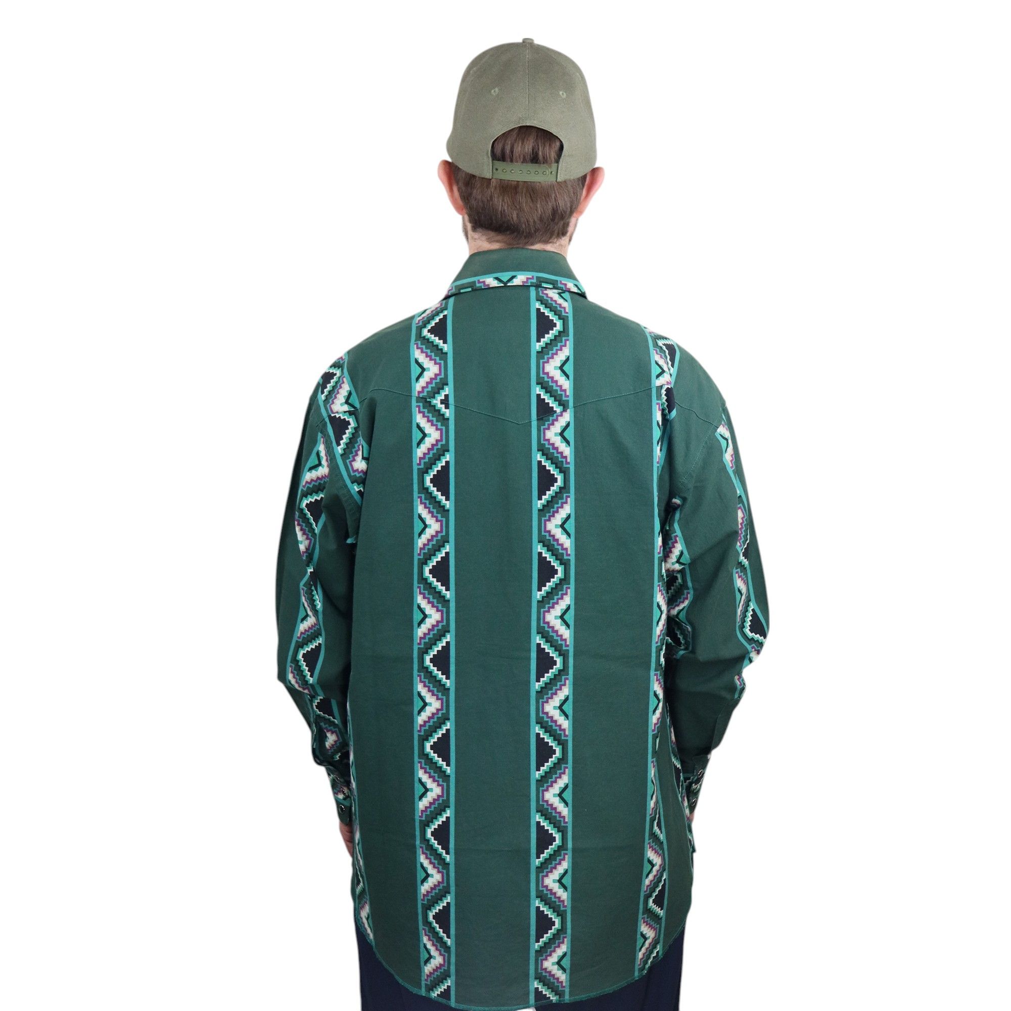 Tribal Streetwear × Vintage × Wrangler Vintage Wrangler Brushpopper Western Cowboy Aztec Shirt Size US L / EU 52-54 / 3 - 3 Thumbnail