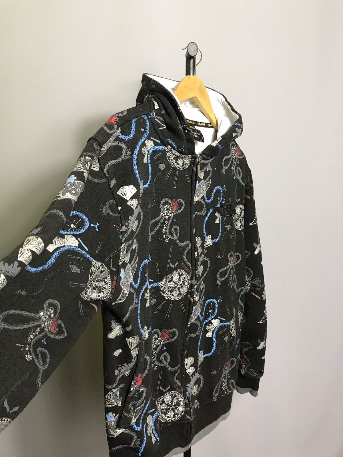 Southpole Vintage Y2K SouthPole Diamond Hoodie Men Full Zip Sweatshirt Size US M / EU 48-50 / 2 - 4 Thumbnail
