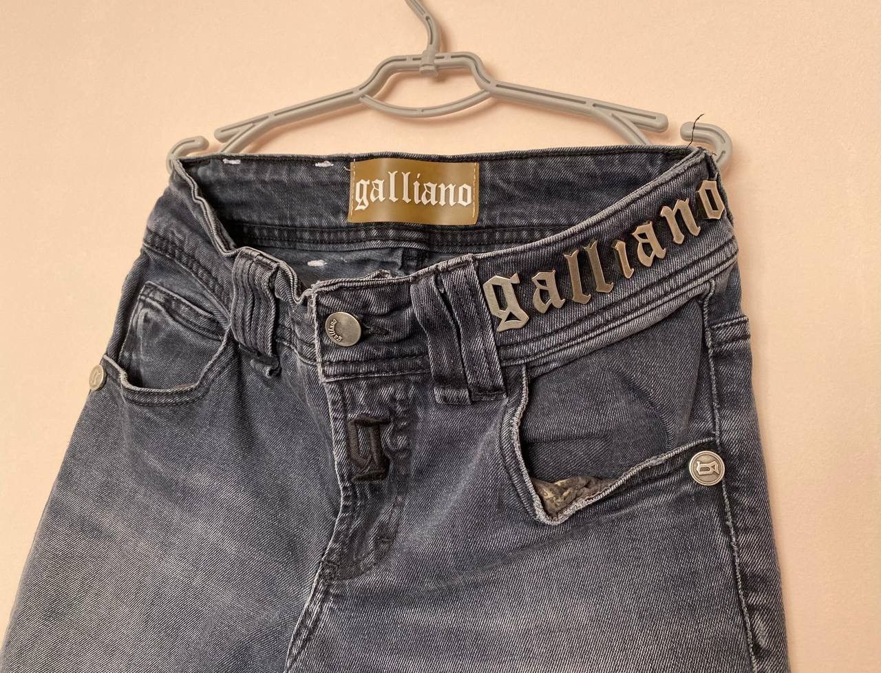 John Galliano × Vintage 🖤Rare Vintage John Galliano jeans big logo Size 28" / US 6 / IT 42 - 2 Thumbnail