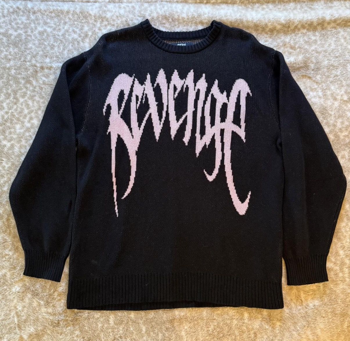 Revenge Revenge Anarchy Knit Sweater Black/Pink Size US L / EU 52-54 / 3 - 1 Thumbnail