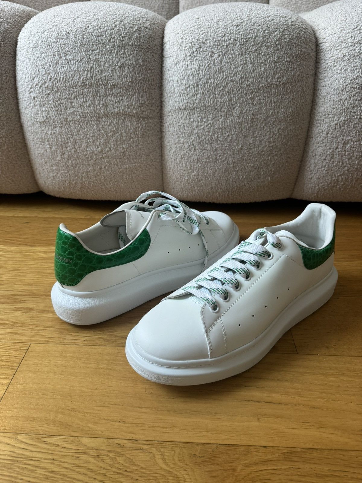 Alexander McQueen Alexander McQueen Green Snakeskin Sneaker Size US 15 / EU 48 - 1 Thumbnail
