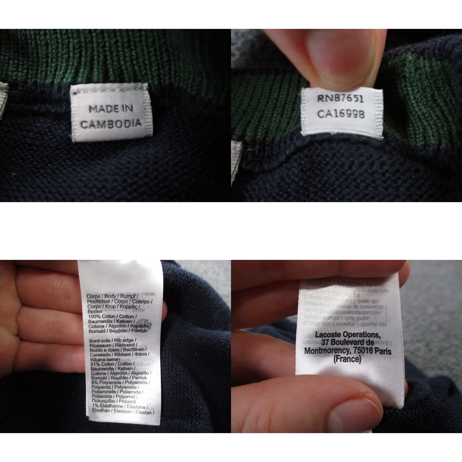 Lacoste Lacoste Mens Sweater 2XL Blue Classic Fit Pullover Logo Knit Crew Neck Cardigan? Size US XXL / EU 58 / 5 - 8 Thumbnail